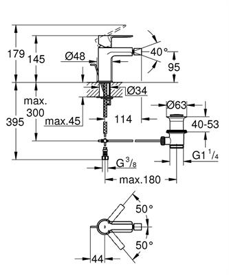 Set miscelatori grohe lineare lavabo e bidet taglia s cromato