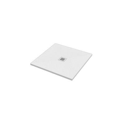 Piatto doccia stone quadrato 80x80 bianco effetto pietra slim