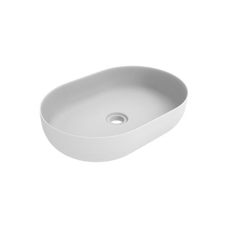 Lavabo da appoggio musa 60x41,6 cm in ceramica bianco opaco