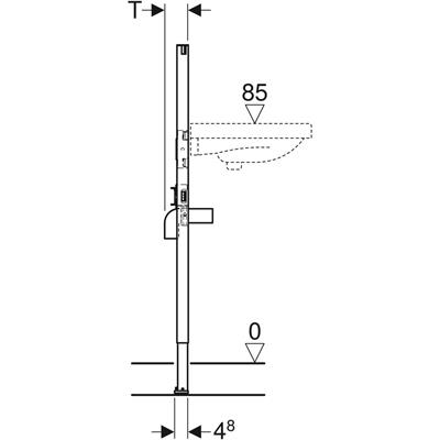  modulo geberit duofix 111.432.00.2 per lavabo 112 cm in acciaio