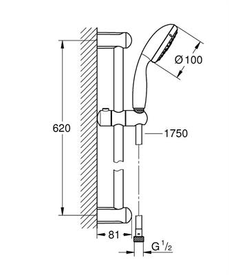 Set doccia grohe tempesta a 3 getti con miscelatore termostatico cromo