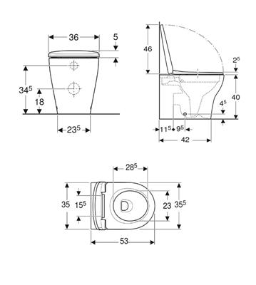 Coppia sanitari vaso bidet e coprivaso rallentato geberit selnova premium a terra rimfree