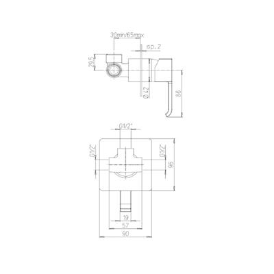 Miscelatore doccia incasso paini serie q 19cr690 cromato