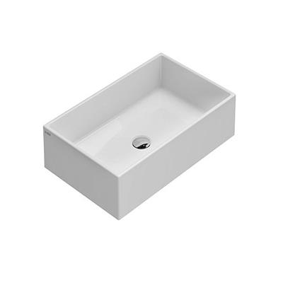 Lavabo da appoggio globo forty3 fo062 60x37 cm in ceramica bianco lucido